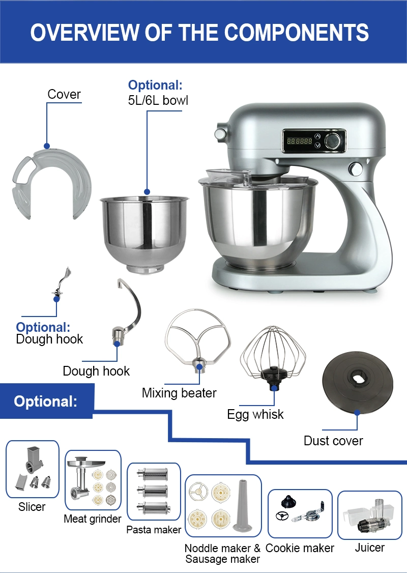 Multifunctional Stand Mixer 3 in 1 Planetary Stand Food Mixer Meat Grinder Stand Dough Mixer