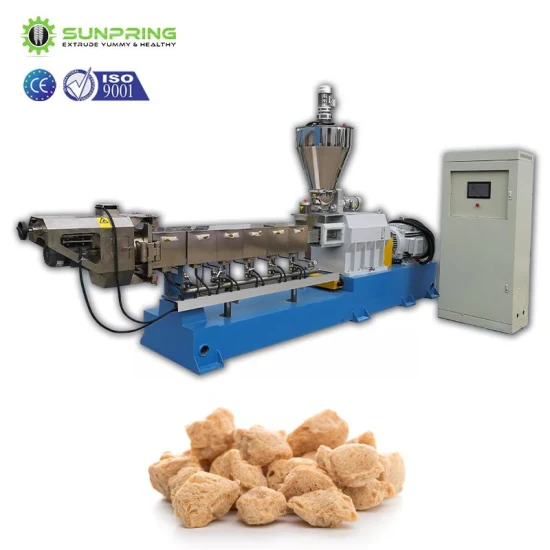 Automatischer Soja-Chunks-TVP-strukturierter Soja-Gemüse-Protein-Nugget-Fleisch-Analog-Extruder mit hoher Feuchtigkeit, Produktionsverarbeitung, Extrusionsliniensystem, Herstellungsmaschine